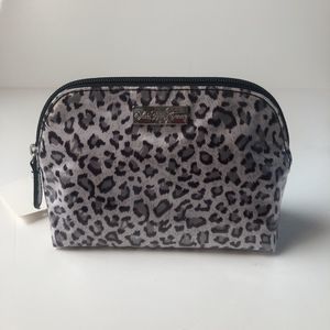 New Saks Fifth Avenue Leopard Print Travel Cosmetic Bag